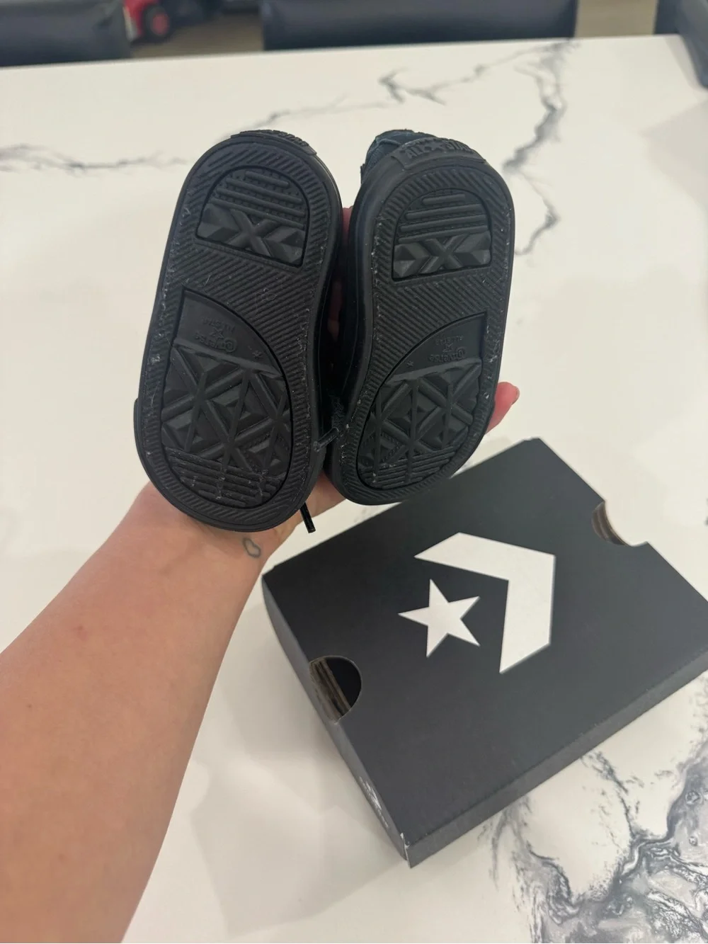 Converse Kids Black High Top Sneakers - All Black Chuck Patch
